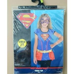 NWT Super Girl Tunic Top Girl's Small / Medium Child Halloween Costume Sparkle
